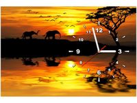 60CM 40CM ZEGAR OBRAZ AFRYKA DRUK PŁÓTNO RAMA