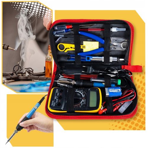 Lutownica ZESTAW NARZĘDZI DO LUTOWANIA 40 ELEMENTÓW MULTIMETR 6 GROTÓW na Arena.pl