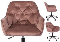 Krzesło Obrotowe Welurowe Różowe Fotel Obrotowy Dla Dziewczynki MILAN 2