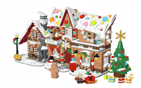 KLOCKI DOMEK Z PIERNIKA LED CHOINKA OZDOBY SWIĄTECZNE SZOPKA 1421szt 3W1