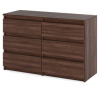 Komoda Z 6 Szufladami Brązowa 100cm Hugo Szafka Rtv Dąb Wenge Młodzieżowa