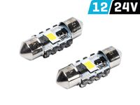 Żarówka VISION Festoon SV8.5 31 mm 12/24V 2x 3570 SMD LED, CANBUSbiała