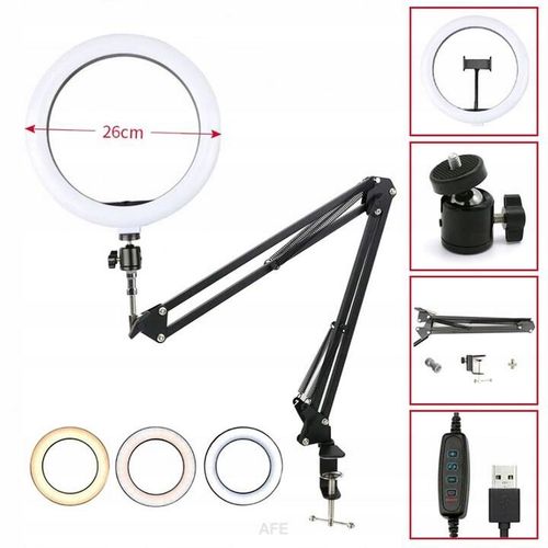 LAMPA RING 26cm USB DO TELEFONU WYSIĘGNIK PILOT na Arena.pl