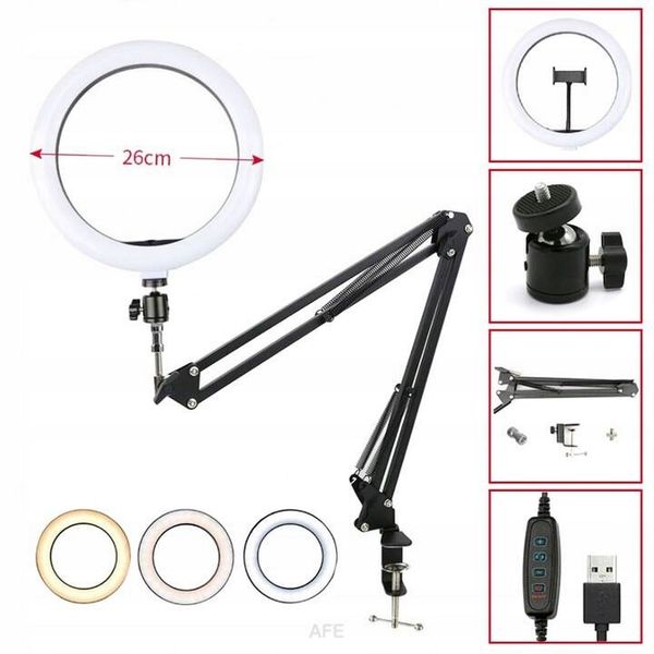 LAMPA RING 26cm USB DO TELEFONU WYSIĘGNIK PILOT zdjęcie 3