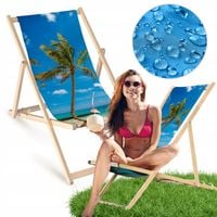 Leżak Drewniany PLAŻA MORZE PALMA Ogrodowy Plażowy Bukowy