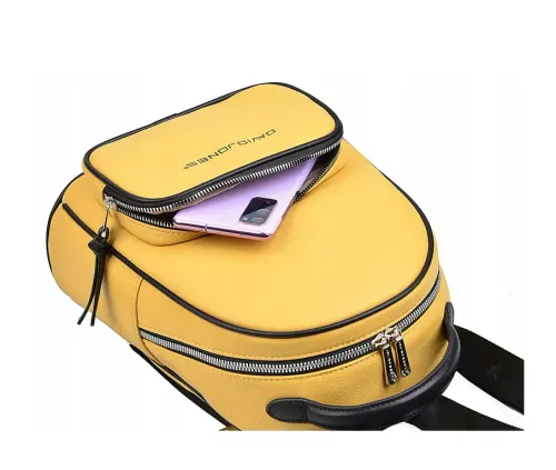 plecak damski david jones 6750-2 w kolorze ecru z ekoskóry  mieści format na Arena.pl