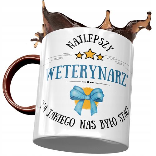 Kubek Bordowy Dla Weterynarza Najlepszy Weterynarz Z Nadrukiem Ze Zdjęciem na Arena.pl