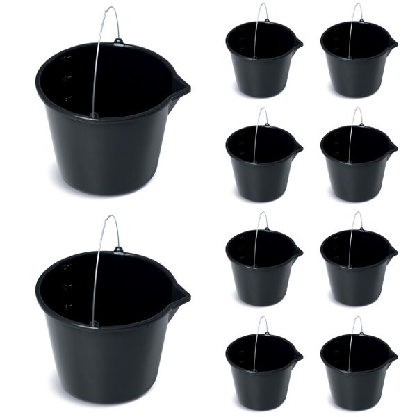 10x Wiadro budowlane gospodarcze 12l z lejkiem zdjęcie 1