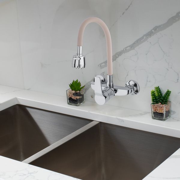 Bateria kuchenna ścienna elastyczna wylewka kran zdjęcie 4