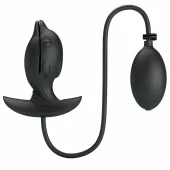 pretty love delfin czarny - nadmuchiwany korek z wibracjami, silikon, usb