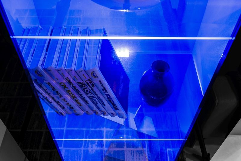 Pan Igiełka Meblościanka LED RGB + Pilot Czarny Biały Dąb Wotan  Salon zdjęcie 8