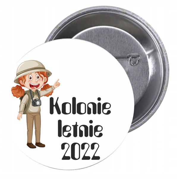 Przypinki buttony KOLONIE LETNIE 2022 zdjęcie 1