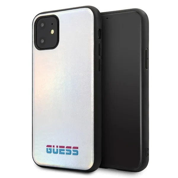 Etui Guess Iridescent na iPhone 11 Pro Max - srebrne zdjęcie 1