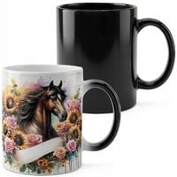 KUBEK MAGICZNY 330ML DRUK - KOŃ KONIE JAZDA KONNA HOBBY HORSE