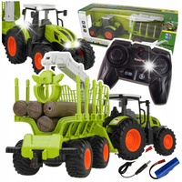 Duży Traktor z Przyczepą Zdalnie Sterowany Pilotem Ruchome elementy Dźwig