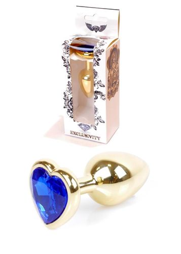 Plug-Jewellery Gold  Heart PLUG- Dark Blue na Arena.pl