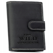 klasyczny, duży portfel męski ze skóry naturalnej na zatrzask - always wild