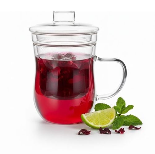 Kubek żaroodporny z zaparzaczem 400 ml do zaparzania herbaty ziół i kawy na Arena.pl