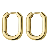 Kolczyki złote pozłacane owalne geometryczne stal chirurgiczna