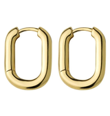 Kolczyki złote pozłacane owalne geometryczne stal chirurgiczna