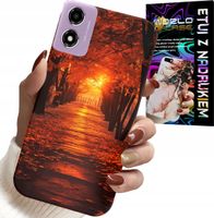 ETUI DO MOTOROLA MOTO E14 - PARK, JESIEŃ, SPADAJĄCE LIŚCIE, PLECKI