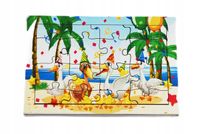 Drewniana kolorowa układanka dla dzieci Zabawka PUZZLE ZWIERZĘTA 16 el