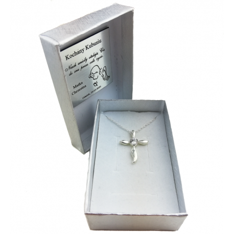 SREBRNY KRZYŻYK OZDOBNY Z CYRKONIĄ SREBRO PRÓBY 925 DOSTĘPNY W RÓŻNYCH KOLORACH na Arena.pl