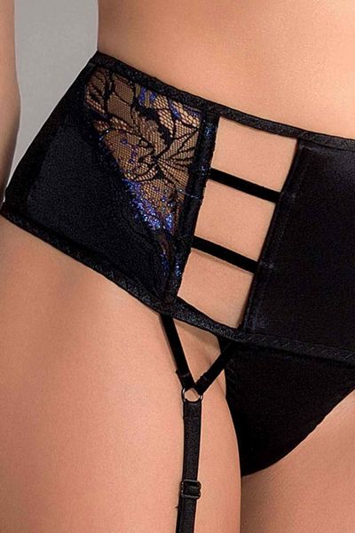 Bielizna-Meredith Set With Open Bra Black S/M - Casmir zdjęcie 3