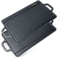 Płyta Żeliwna Grillowa Patelnia Prostokątna Dwustronna Grill Ognisko 45,5cm