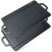 Płyta Żeliwna Grillowa Patelnia Prostokątna Dwustronna Grill Ognisko 45,5cm