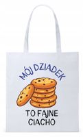 Dla Dziadka Na Prezent Torba Eco Biała Shopper Z Nadrukiem Ze Zdjęciem