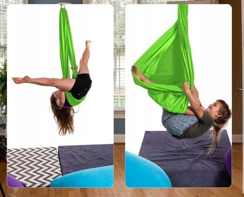 HUŚTAWKA DLA DZIECI HAMAK CHUSTA SENSORYCZNA AKROBATYCZNA JOGA + MOCOWANIE na Arena.pl