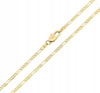 łańcuszek złoty 45 cm 2 mm figaro diamentowane stal 316 L