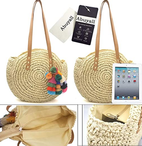 Torebka na RAMIĘ A4 PLECIONA BOHO KOSZYK + BRELOK na Arena.pl