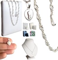 Łańcuszek Srebrny 925 Medalik Matka Boska (na PREZENT / KOMUNIA / CHRZEST)