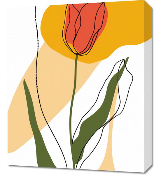 Obraz 50x60cm Przerysowany Tulipan zdjęcie 1