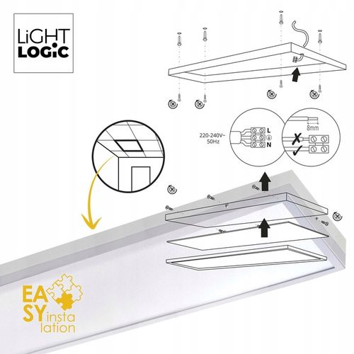 Panel LED 40W 120x30 cm natynkowy plafon sufitowy neutralny 4000K na Arena.pl