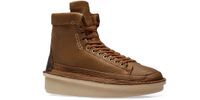 Clarks Trzewiki męskie - Oswyn Hi - rozmiar 45 - Brązowe - skóra naturalna