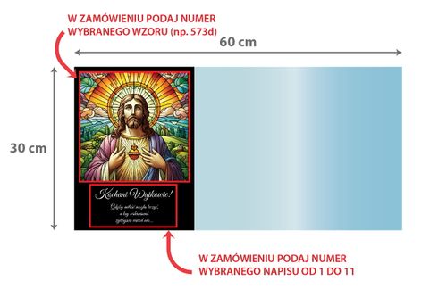 SZKLANA PODSTAWKA POD ZNICZE Z LUSTRA 50 WZORÓW Z DEDYKACJĄ 60x30cm na Arena.pl
