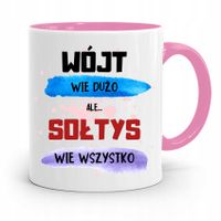 Dla Sołtysa Kubek Różowy Wie Wszystko Prezent Z Nadrukiem Ze Zdjęciem