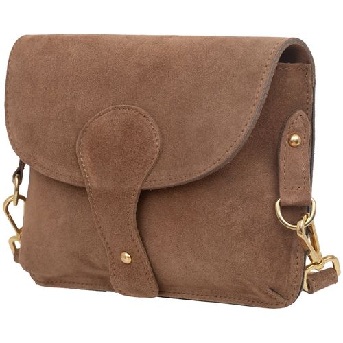 VERA PELLE torebka damska zamszowa listonoszka instagramka V694 oliwkowa na Arena.pl