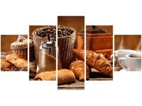 80CM 150CM OBRAZ 5 ELEM KAWA ŚCIENNY