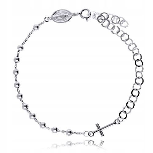 Srebrny Różaniec 925 Chrzest Komunia Święcenia Pamiątka Grawer na Arena.pl