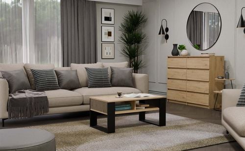 Ława Modern 2P SLIM DĄB ARTISAN CZARNY na Arena.pl