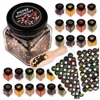 Słoiki na przyprawy przetwory 120 ml 20 sztuk + 80 sztuk etykiety