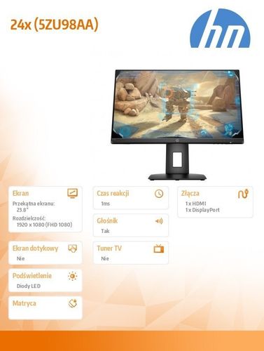 Monitor 24x 23.8 cala 5ZU98AA na Arena.pl