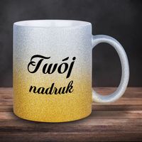 Złoto-srebrny kubek GLITTER z Twoim nadrukiem