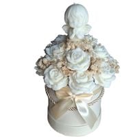 Flower Box Świece Sojowe Wieczny Bukiet Kwiaty Prezent Chrzest Dziecko