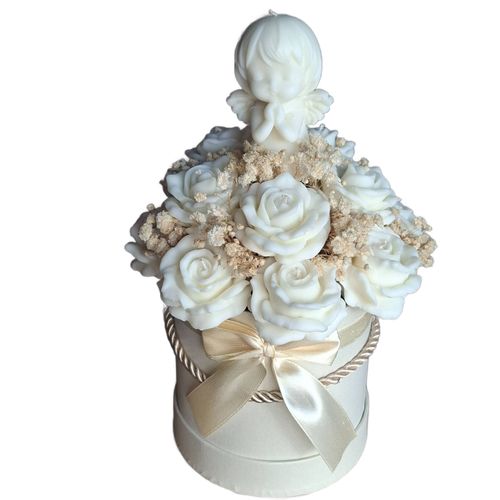 Flower Box Świece Sojowe Wieczny Bukiet Kwiaty Prezent Chrzest Dziecko na Arena.pl