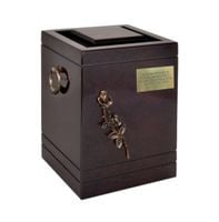 Drewniana trumna kremacyjna Urna na prochy dla dorosłych  / Plakietka